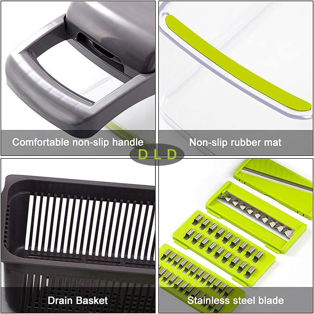 11-in-1 Multi-Function Vegetable and Fruit Chopper - Versatile Kitchen Grater and Slicer for Potatoes and Vegetables