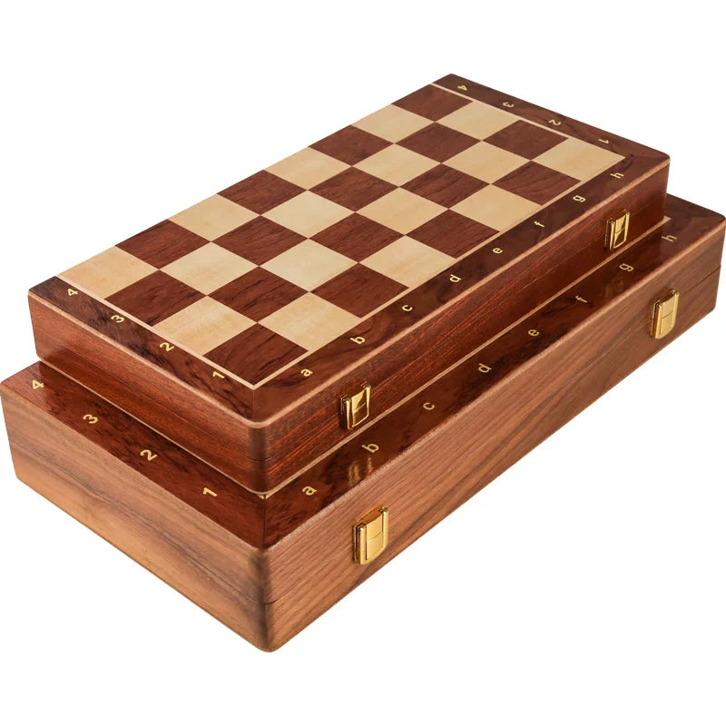 Magnetic Wooden Chess Set - 15'' Portable Folding Board with Handmade Pieces for Adults and Kids, Perfect for Beginners and Tournaments
