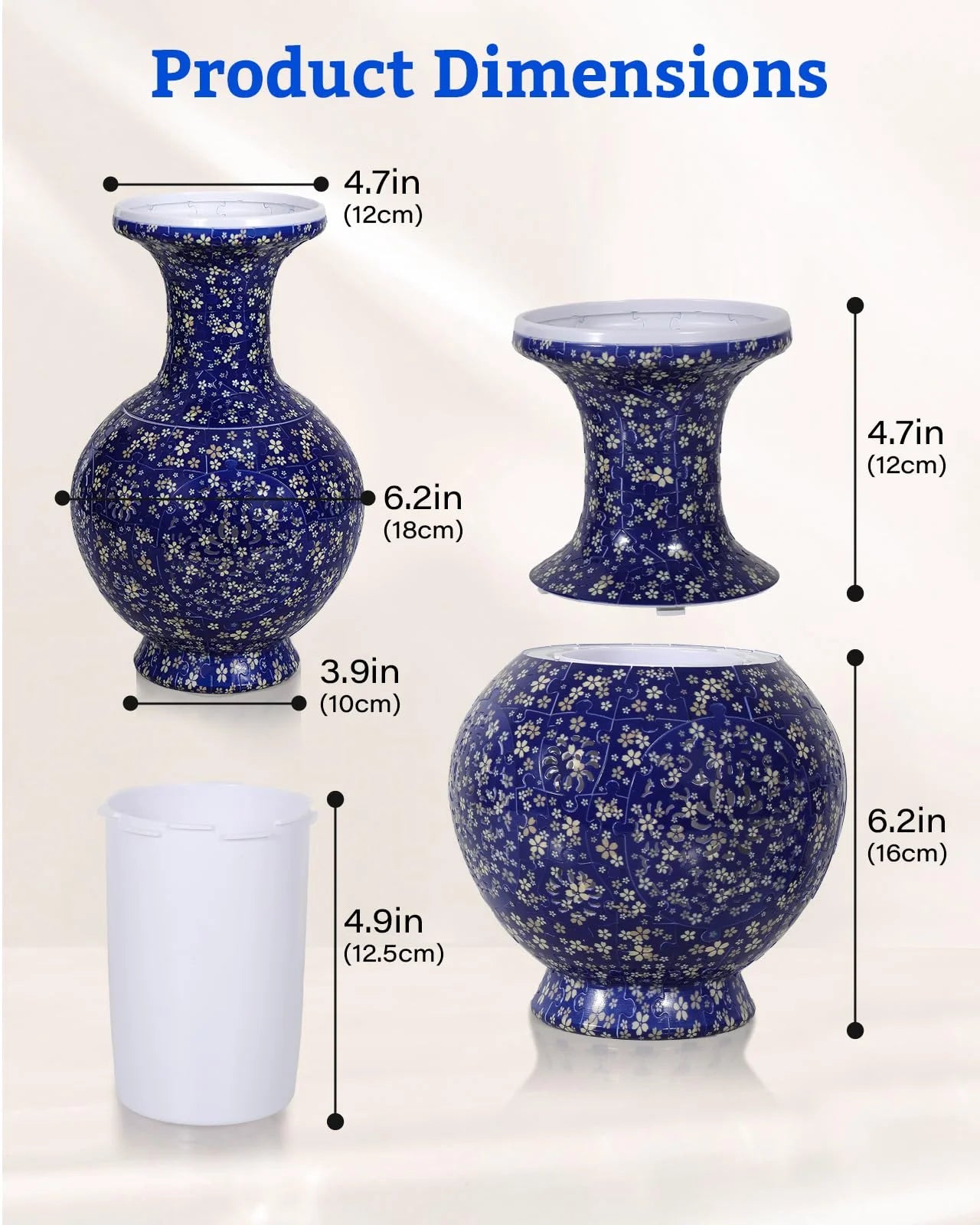 LED 3D Vase Puzzle, 200Pieces 3D Jigsaw Puzzles for Adults,Vase Puzzle for Home Decor,Christmas Birthday Gifts for Women