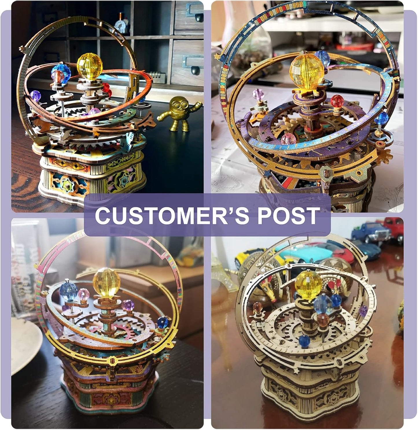 Starry Night Music Box 3D Puzzle - DIY Wooden Mechanical Model Kit for Adults, Perfect Gift for Birthdays & Christmas