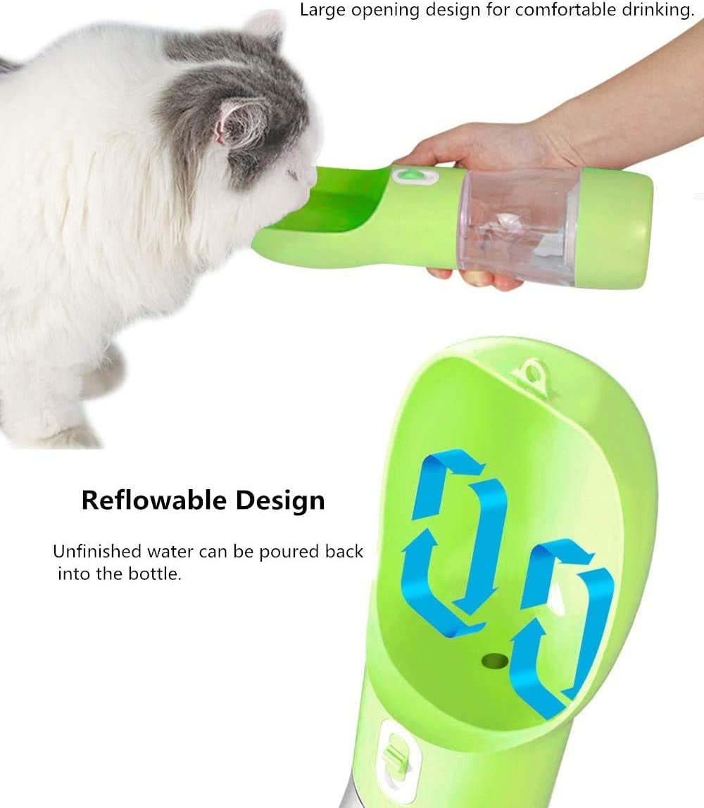 Ultimate Portable Dog Water Bottle - Leak Proof Dispenser with Bowl & Food Container, Dishwasher Safe for Outdoor Adventures - Perfect for Hiking & Travel - Eco-Friendly Green Design