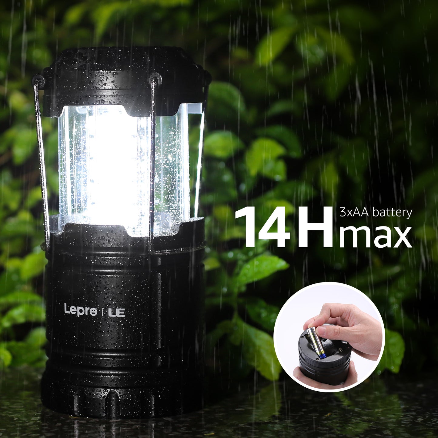 LED Collapsible Camping Lantern 4-Packs, Super Bright, Battery Powered Camping Light, IPX4 Water Resistant, Portable Emergency Lights for Power Outage, Hurricane, Storms