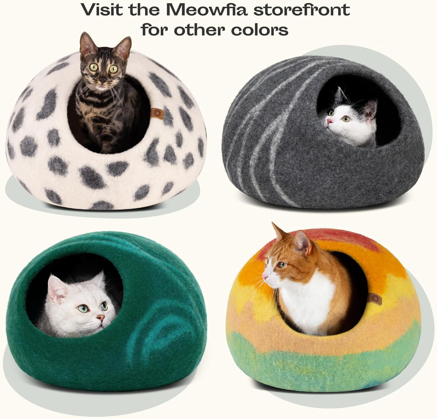Premium Handmade Merino Wool Cat Bed Cave - Large Slate Grey for Cats and Kittens