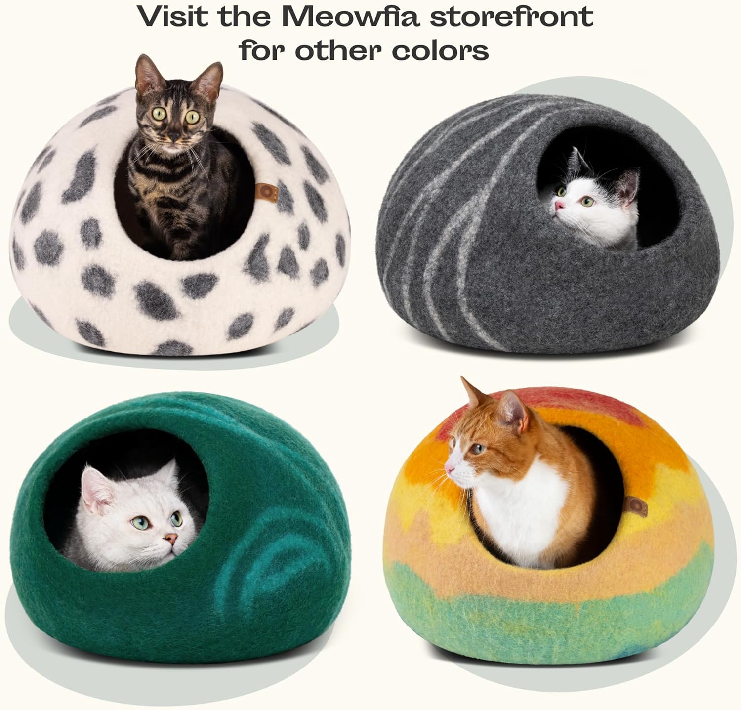 Premium Handmade Merino Wool Cat Bed Cave - Large Slate Grey for Cats and Kittens