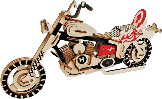 3D Wooden Motorcycle Model Puzzle - 98 Piece DIY Craft Kit for Adults, Perfect Home Decor & Brain Teaser Challenge!