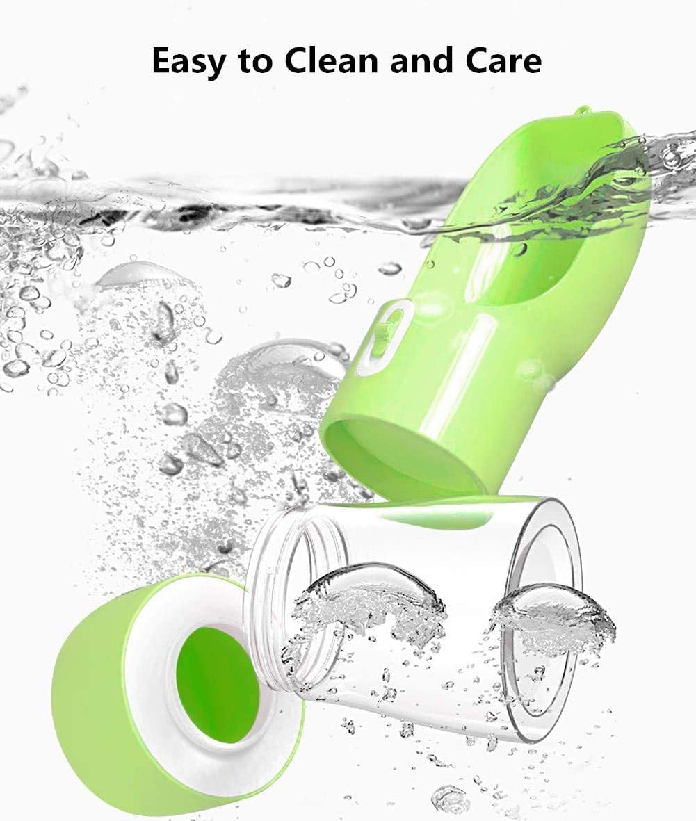 Ultimate Portable Dog Water Bottle - Leak Proof Dispenser with Bowl & Food Container, Dishwasher Safe for Outdoor Adventures - Perfect for Hiking & Travel - Eco-Friendly Green Design