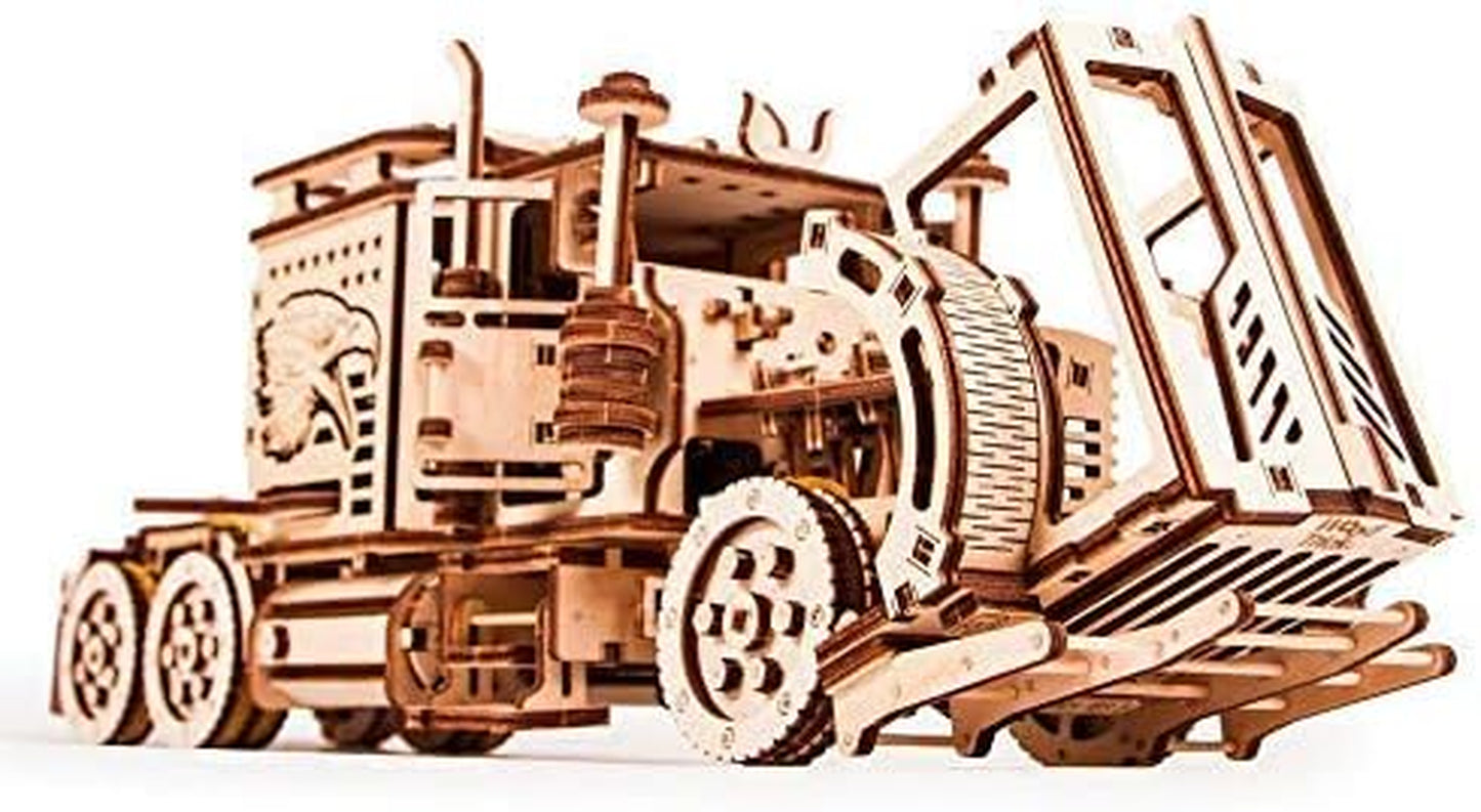 Build Your Own Realistic 3D Wooden Big Rig Truck Puzzle - 6Ft Rideable Semi Truck Model Kit for Adults - Engaging DIY Engineering Project