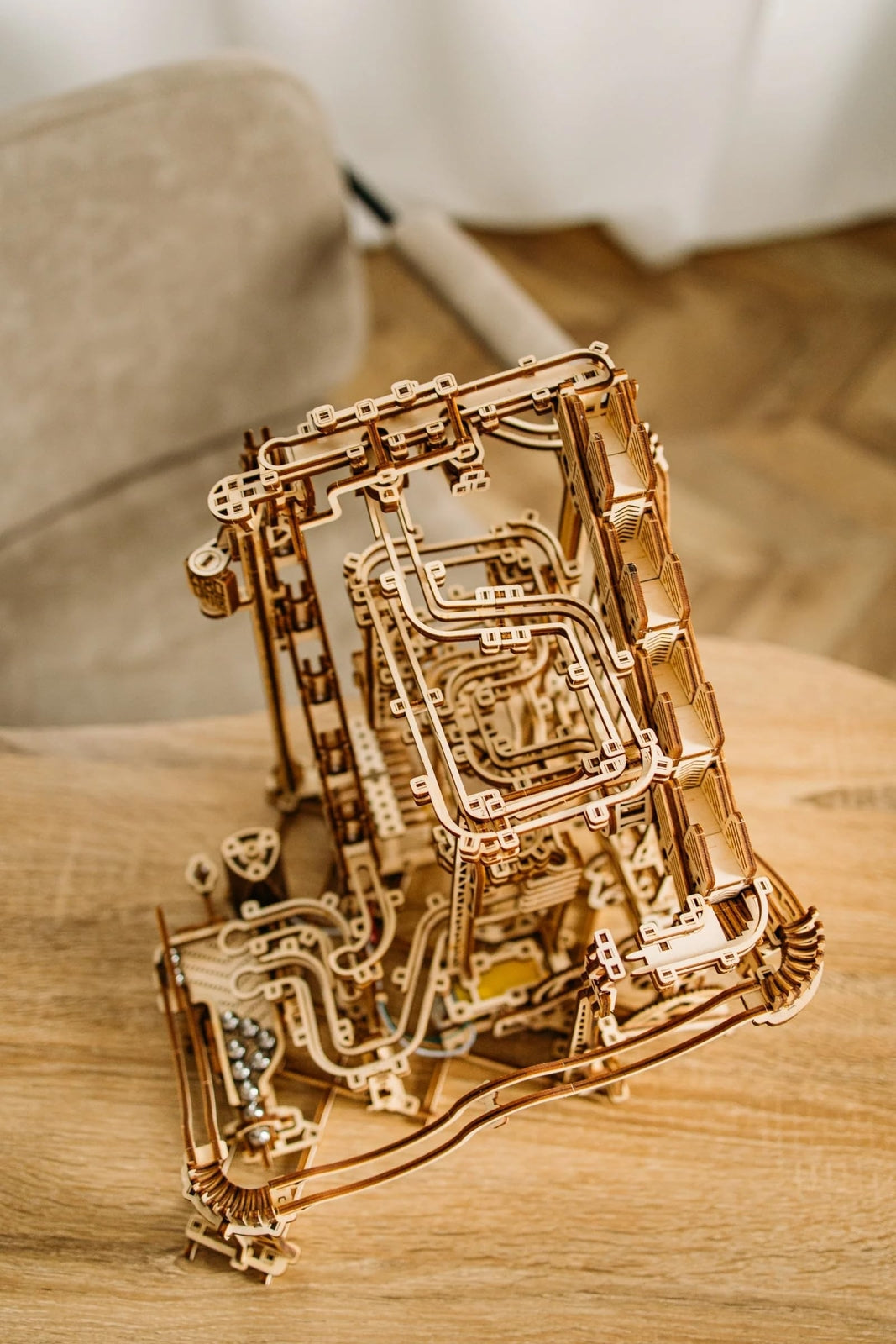 Wood Trick Wooden Marble Run Spiral Electric Motorized - Wooden 3D Puzzles Fo...