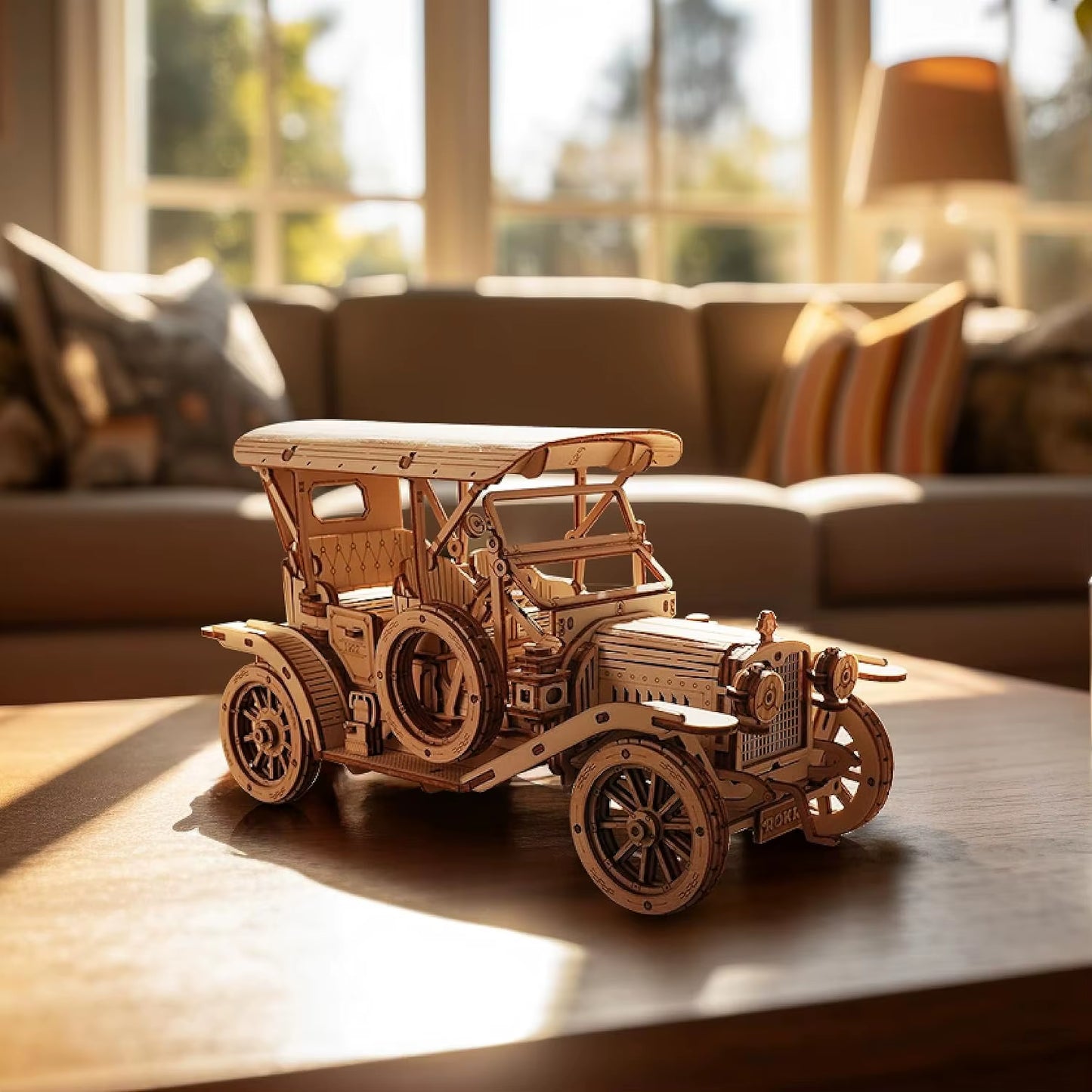 Vintage Car 3D Wooden Puzzle Retro Car Model Kits for Antique Car Lovers Aesthetic Home Decor Adults