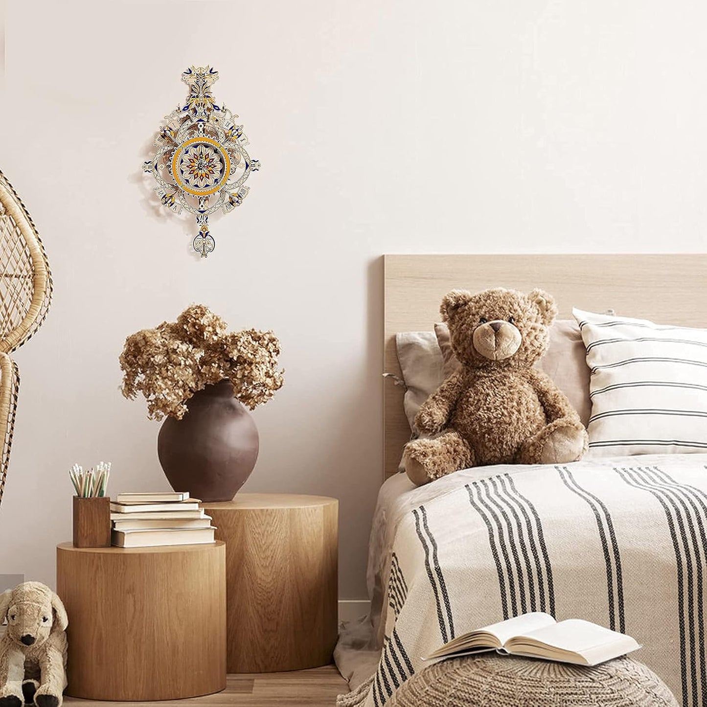 DIY 3D Wooden Mechanical Wall Clock Kit - Unique Pendulum Puzzle Gift for Adults & Teens