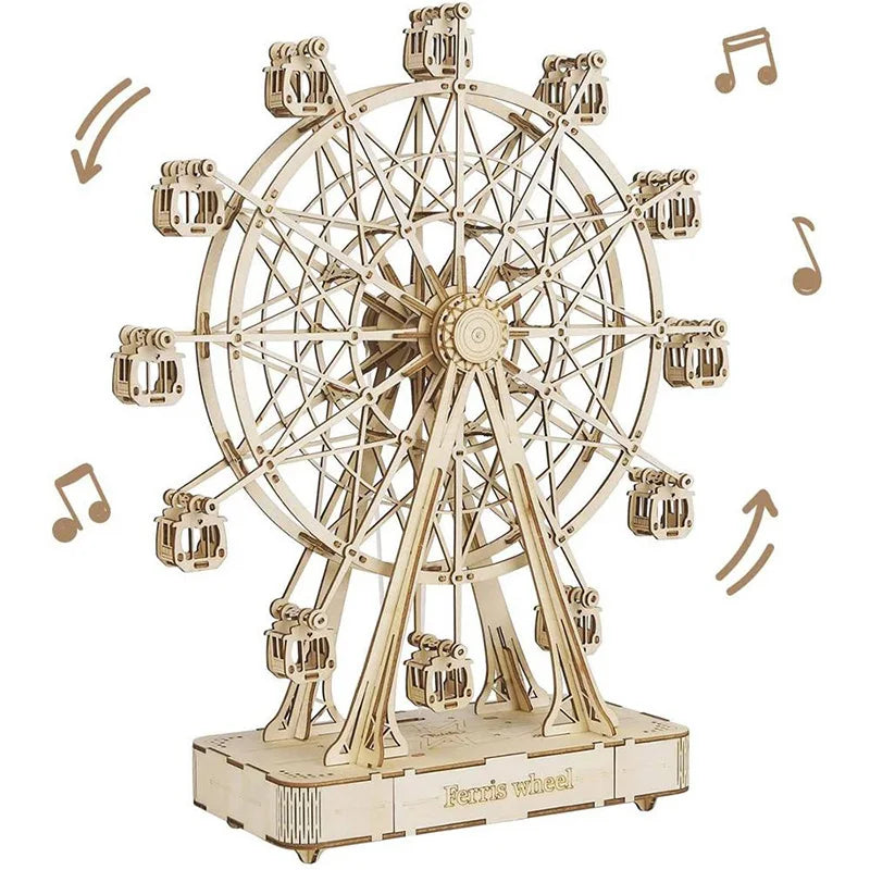 Rolife 3D Puzzle Ferris Wheel Music Box Box Model Kit with Music for Children and Adults Crafts Adults Women 3D Puzzle
