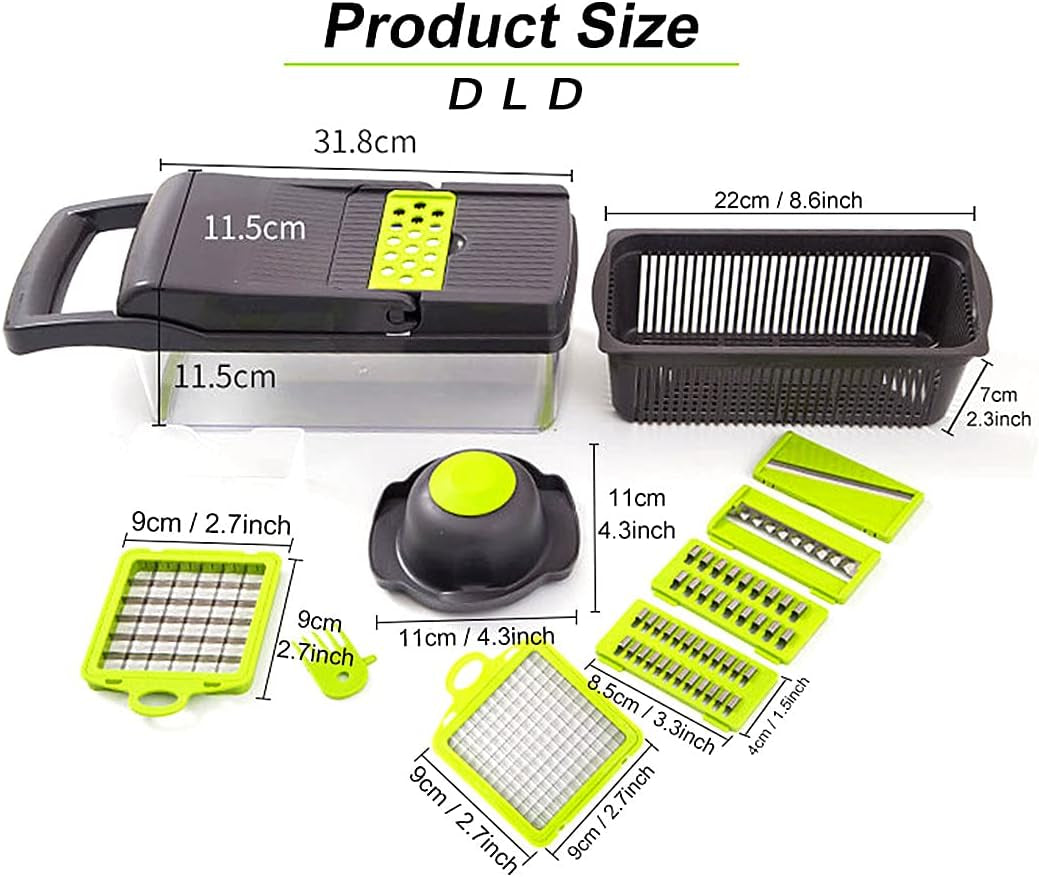 11-in-1 Multi-Function Vegetable and Fruit Chopper - Versatile Kitchen Grater and Slicer for Potatoes and Vegetables