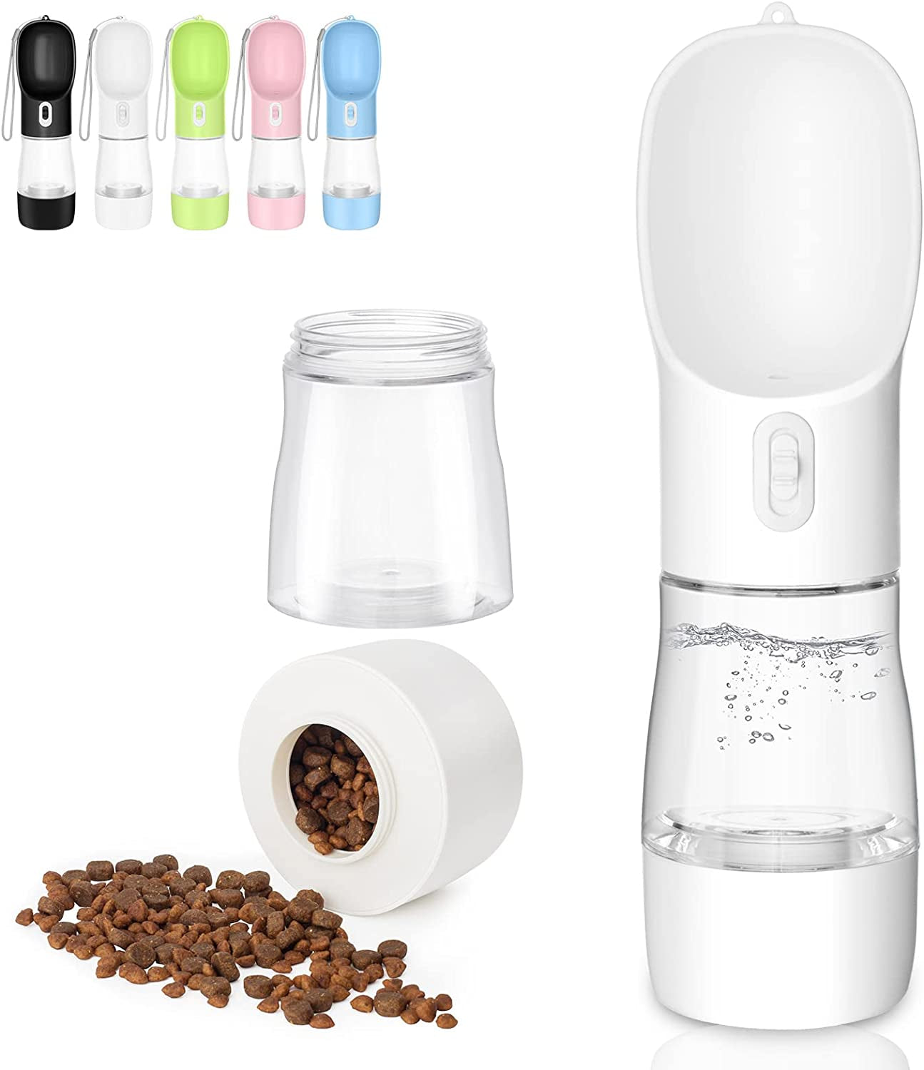 Ultimate Portable Dog Water Bottle - Leak Proof Dispenser with Bowl & Food Container, Dishwasher Safe for Outdoor Adventures - Perfect for Hiking & Travel - Eco-Friendly Green Design
