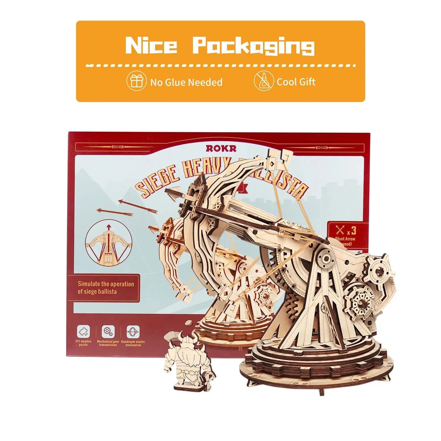 Rowood 3D Puzzles for Adults Teens, DIY Catapult Mechanical Wooden Model Kits to Build, Birthday Choice