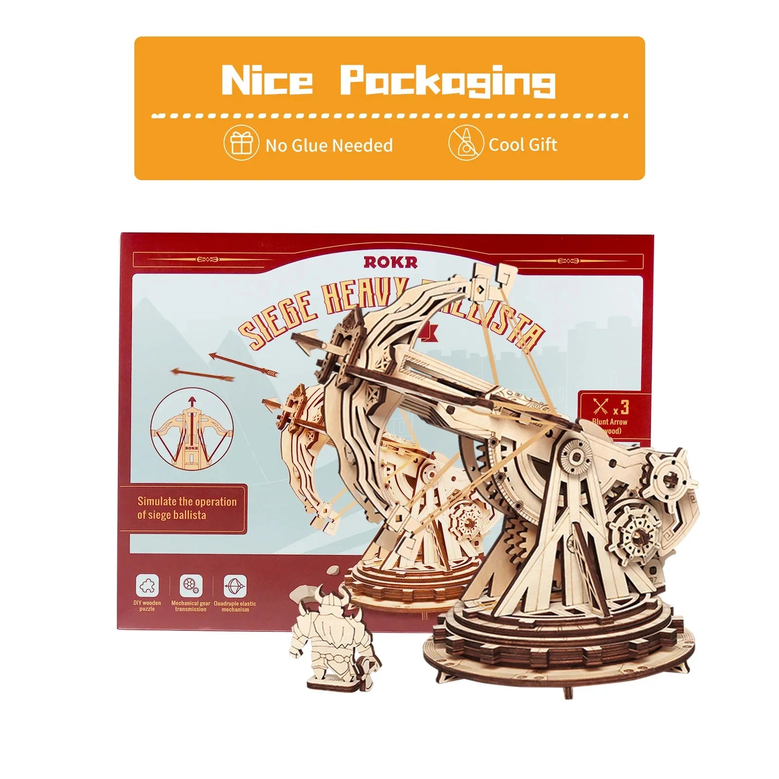 Rowood 3D Puzzles for Adults Teens, DIY Catapult Mechanical Wooden Model Kits to Build, Birthday Choice